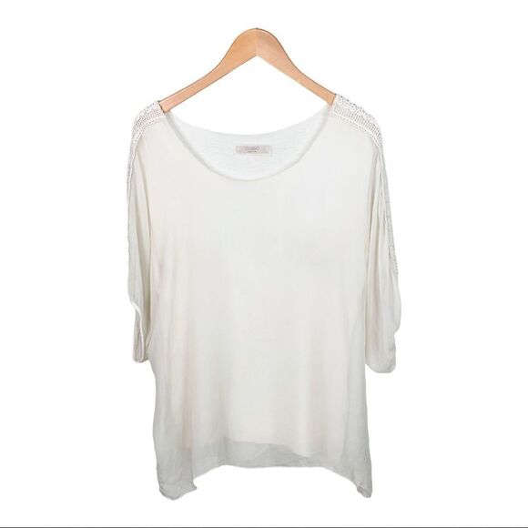 SILK Blouse with lace Accents - Picture 1 of 12